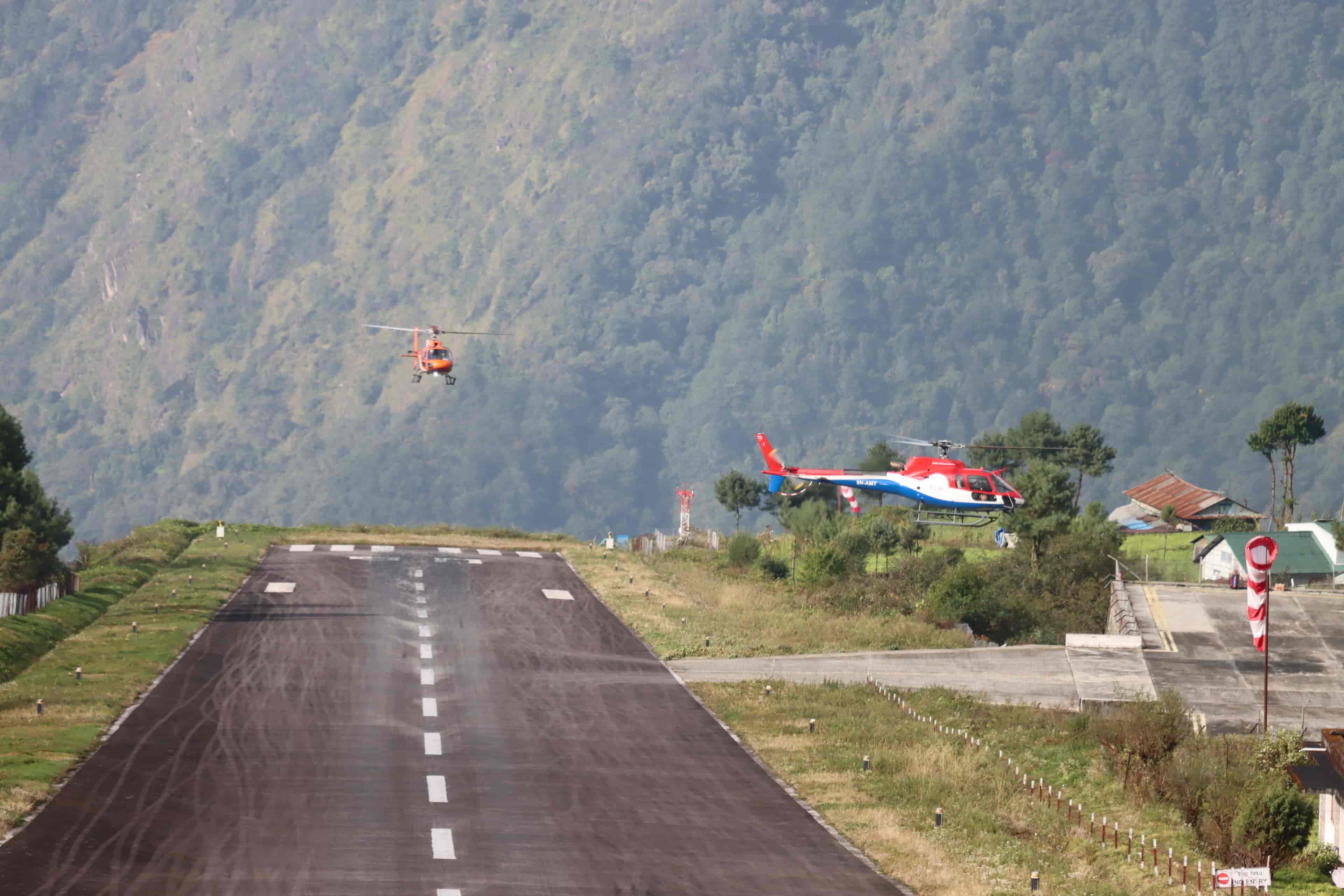 Tenzing-Hillary Airport in Lukla, gateway to Everest treks, with short runway and mountain backdrop
